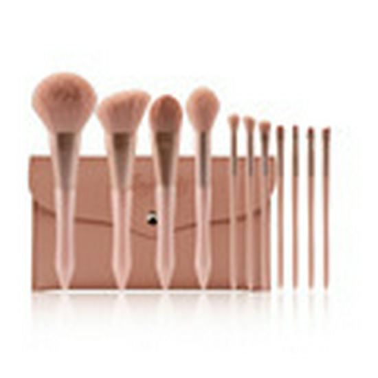 Slim Waist 11-Piece Makeup Brush Set: Beginner's Beauty Tools for Powder, Blush, Eyeshadow, and Foundation