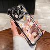 Flower Floral Print Electroplated Phone Casing For iPhone 17 11 13 14 16 15 Pro Max 14 Plus 12 Mini 17 Air 16E Fashion Soft Case