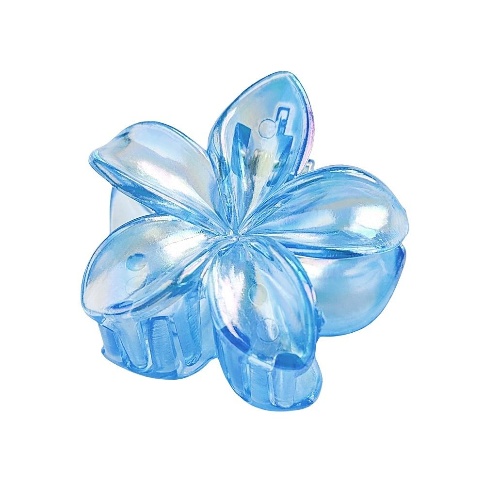Gradient Frangipani Hair Clips Transparent Color Plumeria Disk Hair Shark Clip Ins Style Sweet Hair Clip Flower Hair Clip