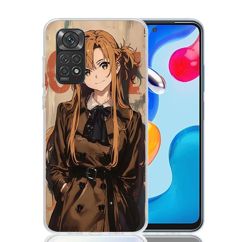 Anime Sword Art Online SAO Phone Case For Xiaomi Redmi Note 15 14 13 12S 12 Pro Plus 11S 11E 11 11T 10S 10 Art Soft Pattern Cove