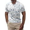 Men's Summer Printed Golf Shirt Botton Short Sleeve Top Men's Casual Fashion Shirt