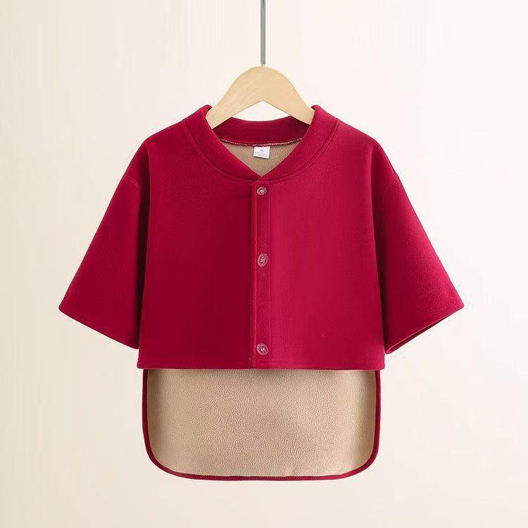 Velvet Maternity Cardigan: Shoulder & Waist Protection, Short Sleeve, Warm Sleepwear for Autumn & Winter