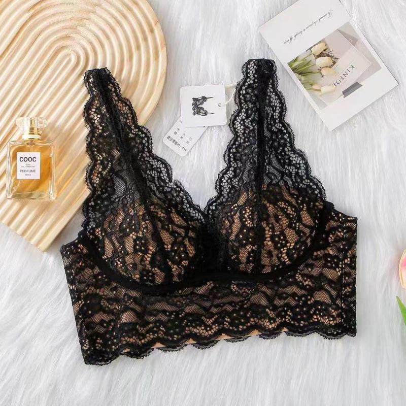 

Елегантний мереживний бездротовий бюстгальтер з наповнювачем – Шикарний французький стиль жилета M 80-110 lbs [AB cup]