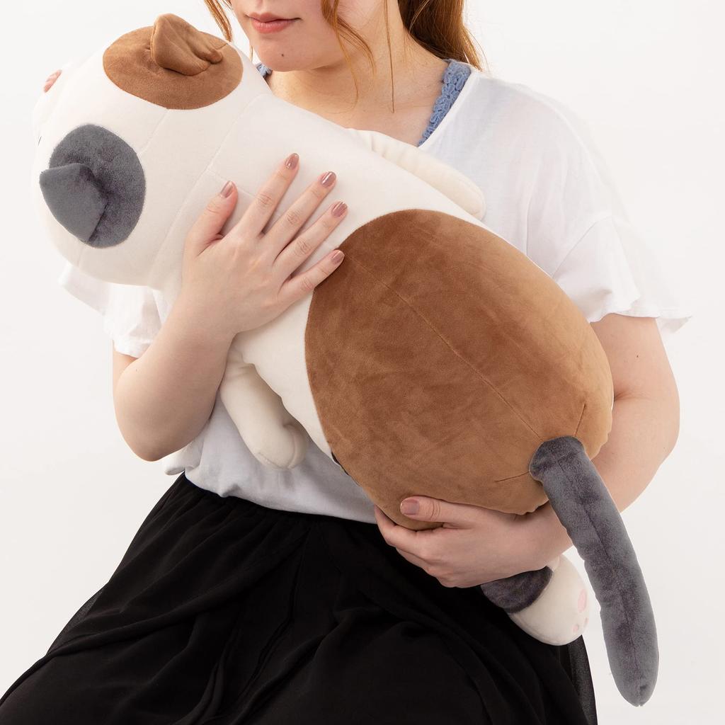 LIV HEART Premium Sleepy Animals Calico Cat Yuzu Body Large Fluffy and Squishy Plush Gift Item Pillow, (Approx. 69cm), Toy, 58201-10