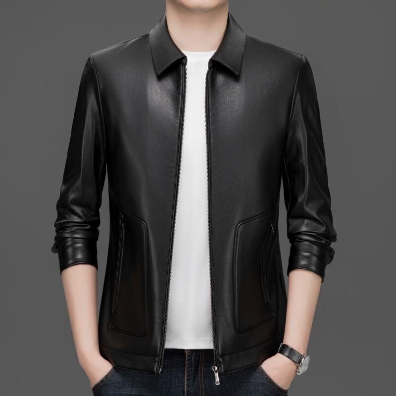 Men's Lapel Faux Leather Jacket FMDH8066