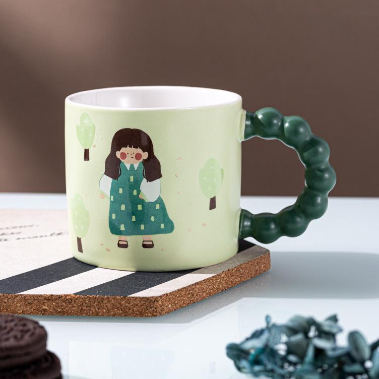 

Милая девочка керамическая кружка кофейная чашка девочка сердце высоко смотрящая чашка для воды креативная сувенирная чашка сувенирный подарок 301-400ml