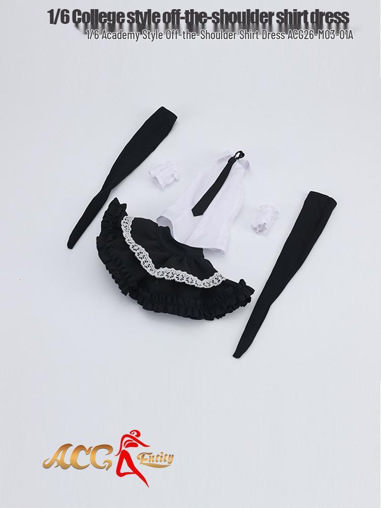 1/6 Academy Style Off-Shoulder Shirt Dress, Pure Desire Style - Otaku Killer Edition, ACG26-M03-01, 12-inch Fashion Doll Outfit