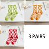 3 Pairs Women Cotton Socks Funny Black White Squares Plaid Casual Socks Breathable Middle Tube Socks