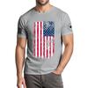 Menns moteriktige avslappede Independence Day trykte t-skjorte med rund hals og korte ermer