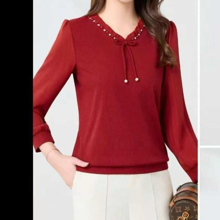 2026 Fashionable Elegance: Women's Long Sleeve Top for Spring & Autumn
