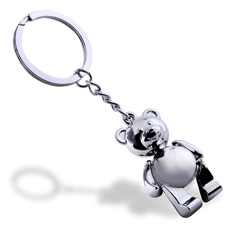 Movable Bear Keychain with Engravable Teddy Bear Charm