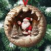 Yousheng Weihnachtsschmuck zum Aufhängen, Weihnachtsbaum, Weihnachtsmann-Anhänger, 2D, flache Acryl-Baumdekoration für Einkaufszentrum, Büro, Hotel, Bar, Dekor