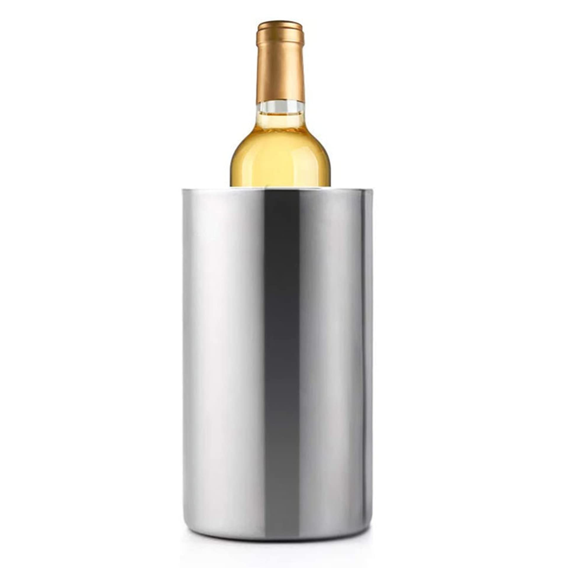 

RYOHIN Lab. Wine Cooler, Insulates and Keeps Cold, Double-Layered Stainless Steel, for One Bottle, Stylish and Portable, 1 Container