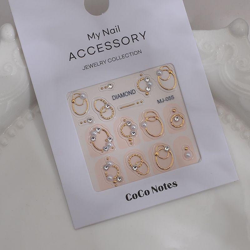 

Original 5D Bronzing Craft Manicure Stickers New Arrival K9 Rhinestone Imitation Pearl Nail Decals Cut Out Three-Dimensional Small Jewelry MJ-55 bronzing