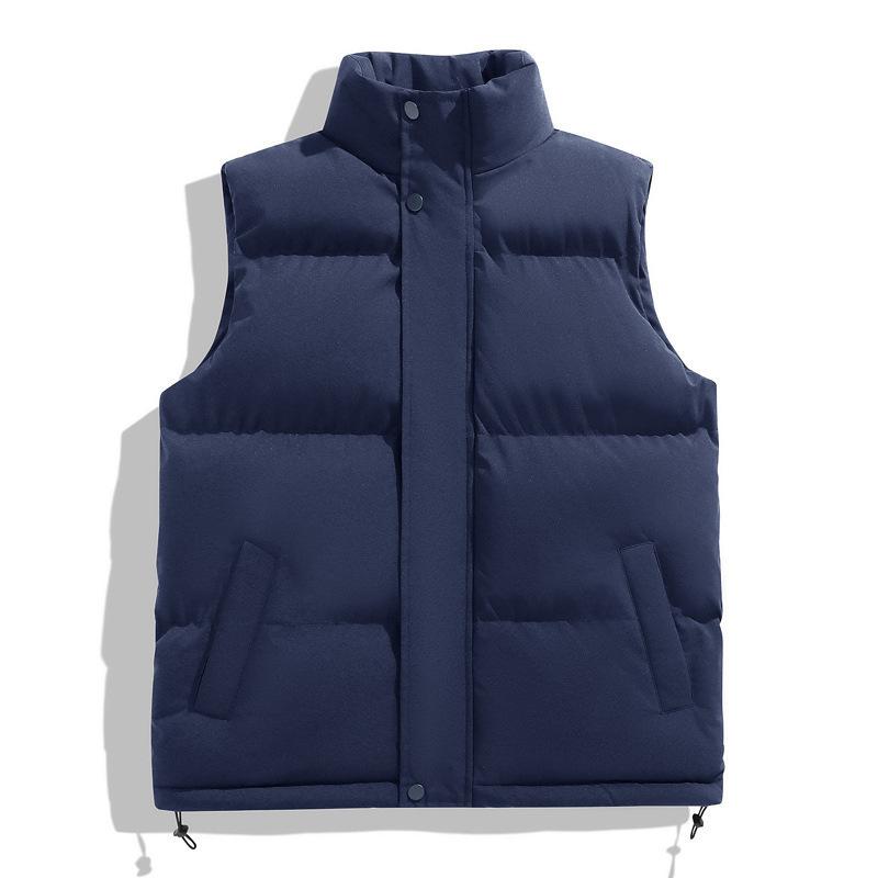2025 Autumn and Winter New Cotton Vest Hong Kong Style Men's Loose Men's Vest Solid Color Simple Vest Versatile Loose