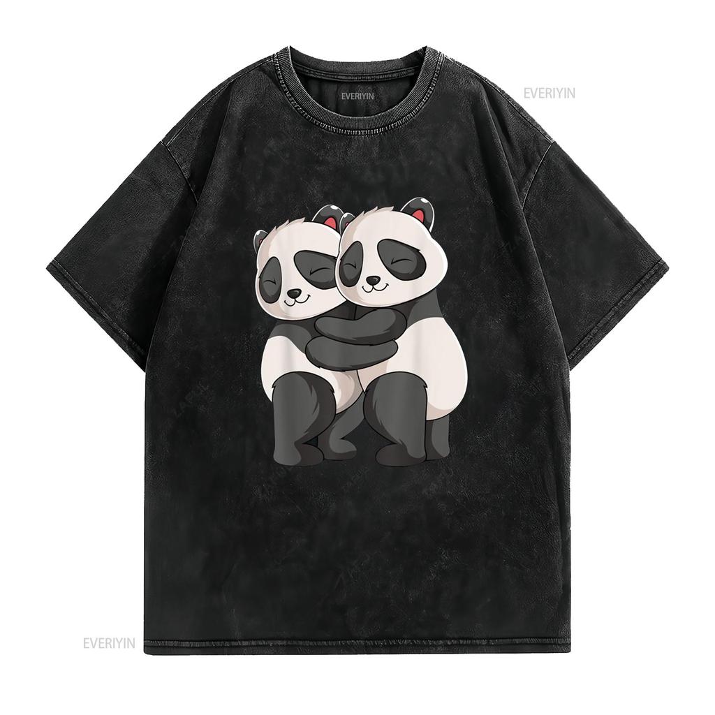 Panda Lover Kids Girls Women T Shirt vintage Washed Casual Top For Everyday Wear fashion graphic Versatile designer clothes