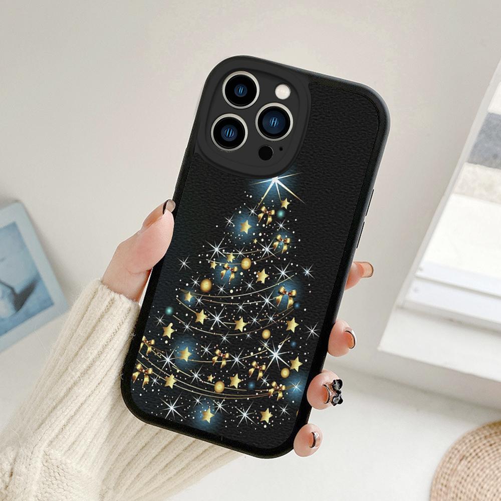 Fröhlicher Weihnachtsbaum Hirsch Handyhülle für Iphone 14 13 11 12 Pro MAX 13 12 MiNi 7 8plus 14 13 11PRO X XS 12 11 XR Lammfellhüllen