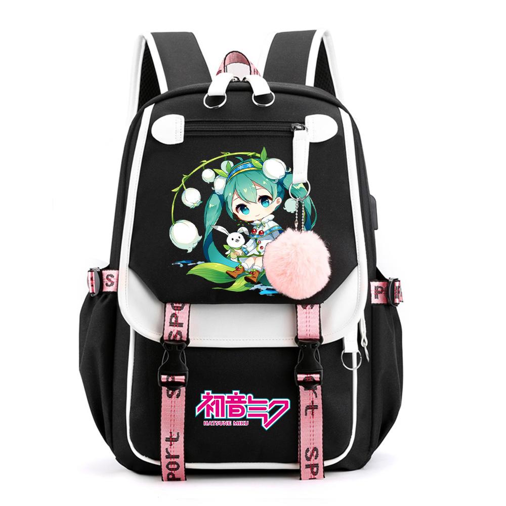 Anime Hatsune Miku Potisk Batoh Školní taška pro Teenagera Studenta Dívku Chlapce Taška na knihy Velká kapacita vodotěsný Cestovní taška Dárek Ruksak