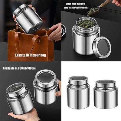 Premium 304 Stainless Steel Tea Storage Canister Tea Canister Container For Freshness And Aroma Preservation