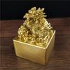 Golden Chinese Dragon Statues Figurine Big Imperial Jade Seal Resin Craft Feng Shui Year Zodiac Dragon Sculpture Home Decoration