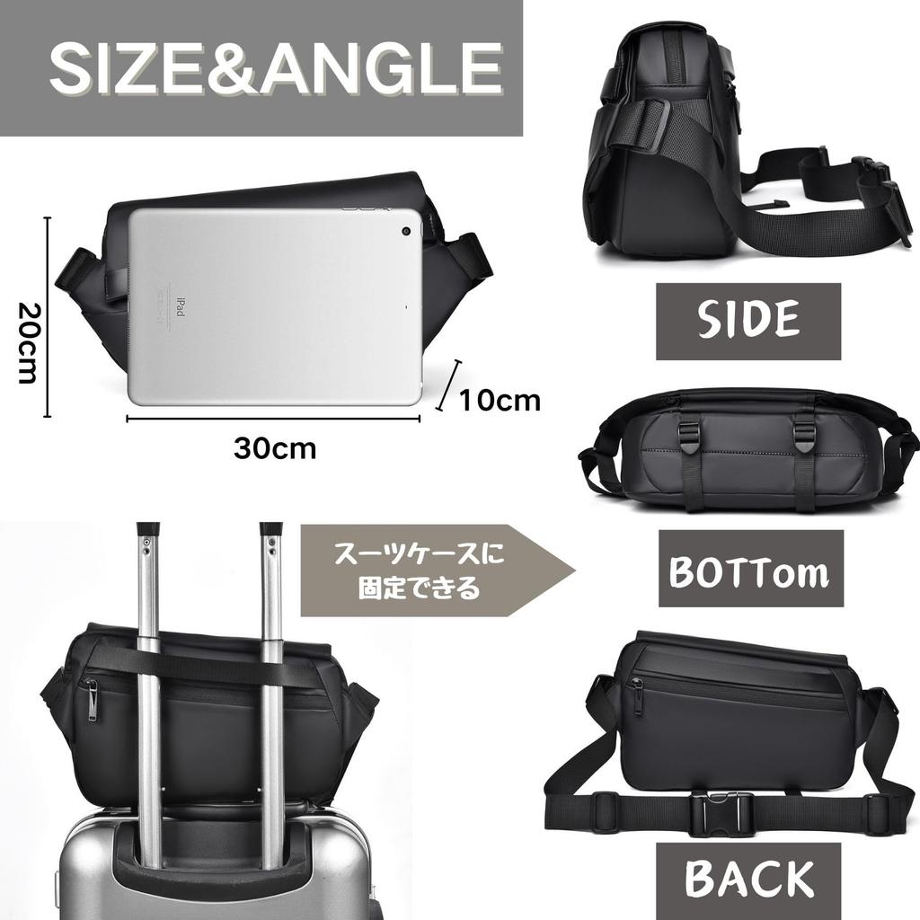 Leaper Waist Running Shoulder Crossbody Large Stylish Men's Bag, Bag, Bag, Lightweight, Multifunctional, Waterproof, Capacity, Unisex, Travel,