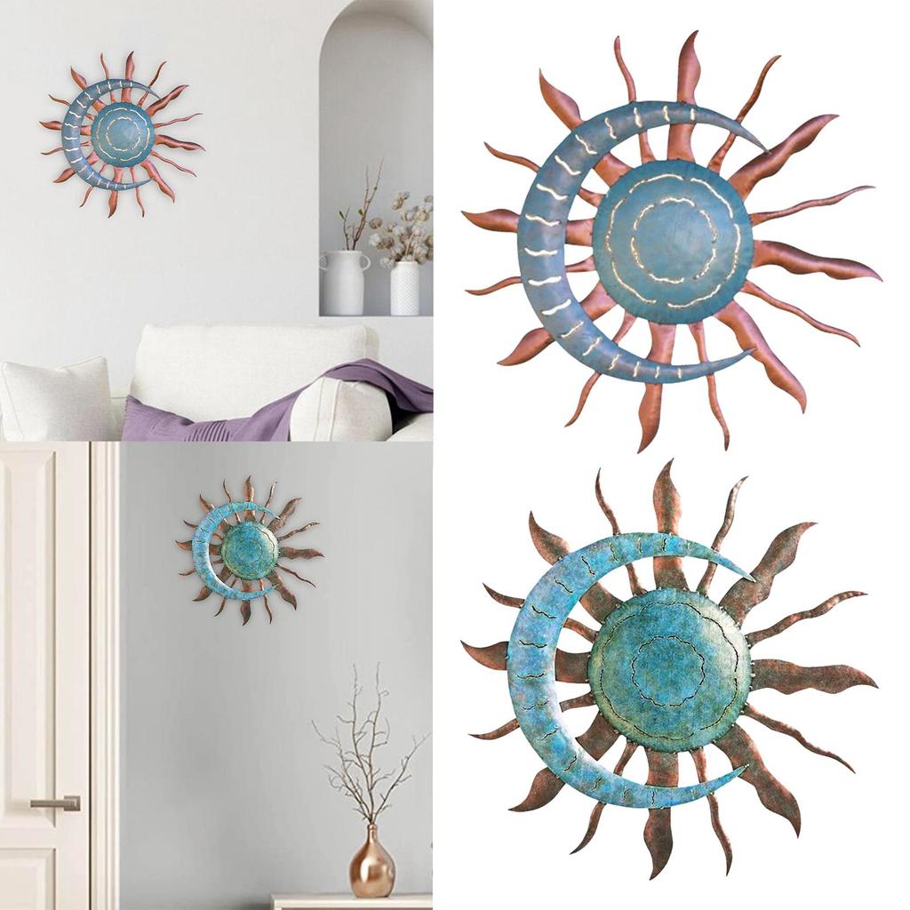 Moon Sun Wall Decoration Festival Gifts Wall Sculpture for Room Home Bedroom