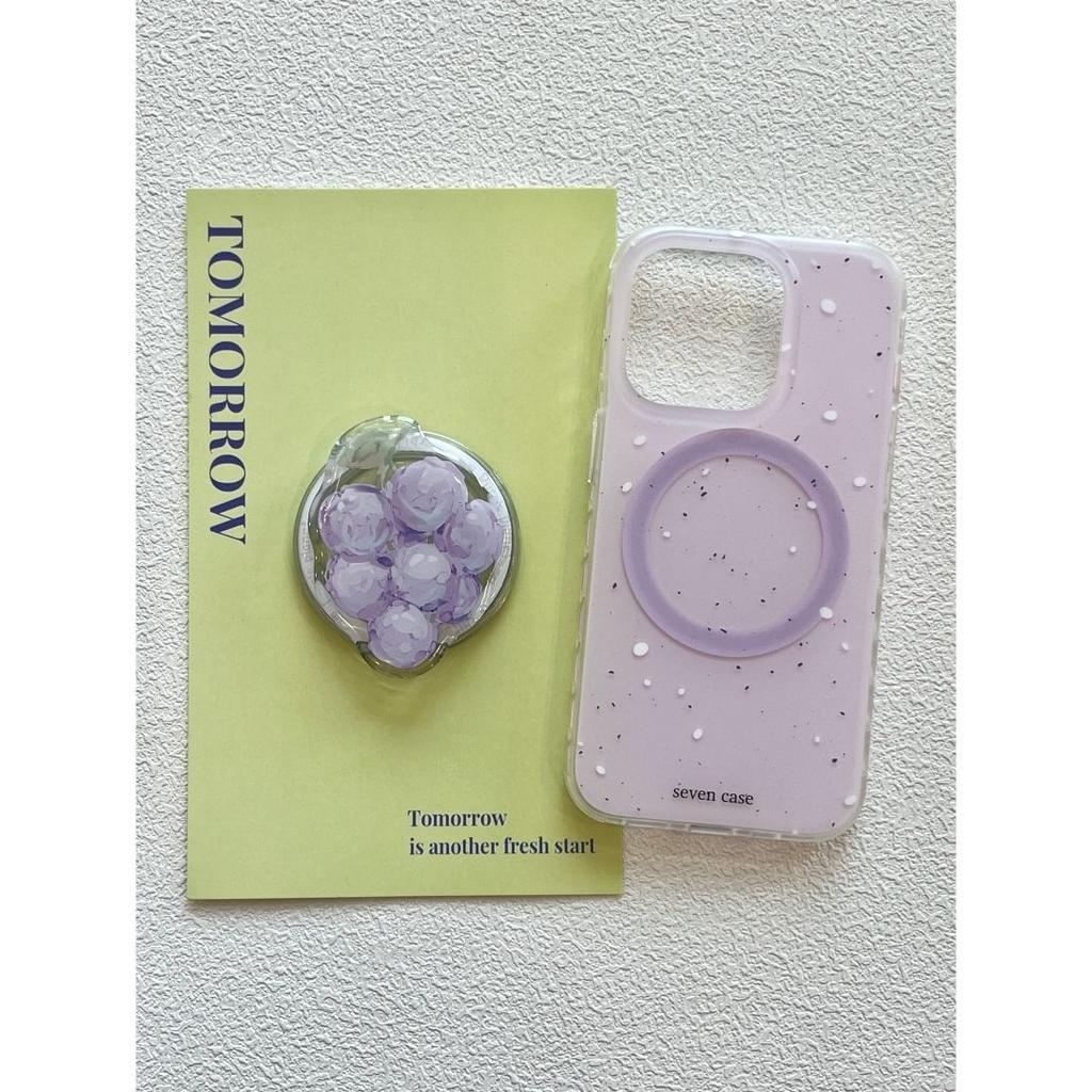 Magnetic Holder Phone Case for Apple iPhone 16 ProMax- Creamy Yellow Green Apple Pear Stand Silicone Phone Cover for iPhone