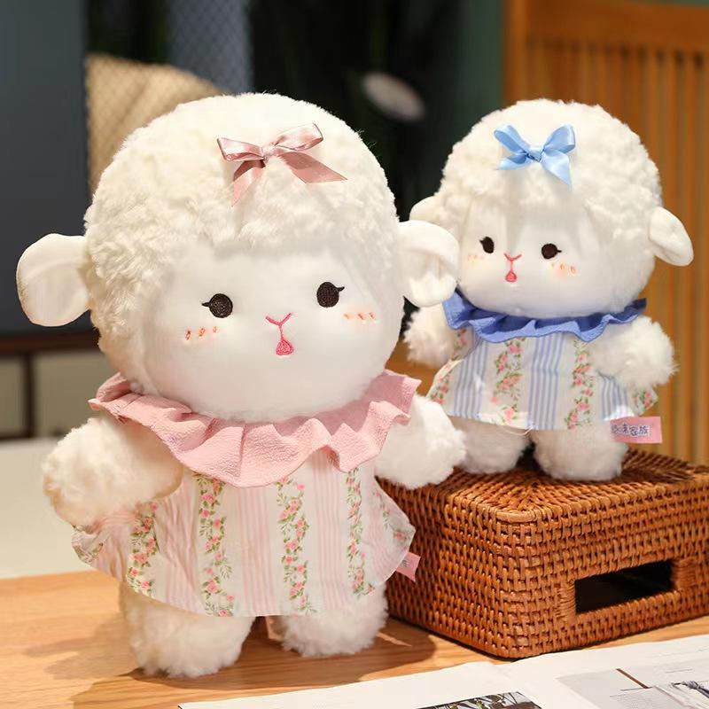Cute Cartoon Lamb Doll Plush Toy Soft Stuffed Alpaca Sleeping Pillow Grabbing Machine Doll Children's Holiday Gift
