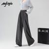 MJ STYLE Women's Retro Plaid Wide-Leg Casual Pants