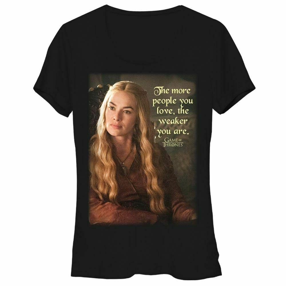 

Game Of Thrones Cersei Lannister Free From Weakness Junior S Black Unisex T-Shirt