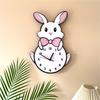 Little White Rabbit Cartoon Creative Living Room Decoration Wall Clock Kindergarten Children's Room Cute Silent Wall Clock Clock