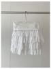 Qiumeng DT ETOLIE Korean Style White Women's Elastic Waist Puffy Casual Short Skirt