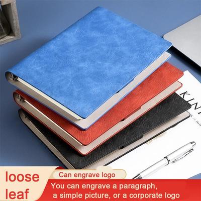 (Logo Can Be Engraved) A5 Leather High-end Student Subject Notebook, Business Loose-leaf Notepad, Diary, Work Meeting Minutes, Replaceable Inner Pages