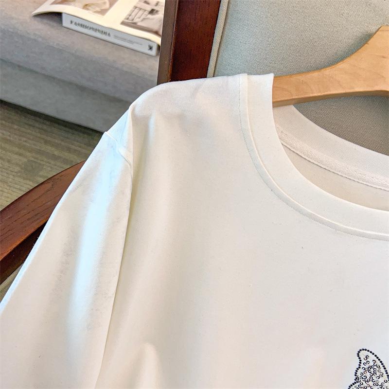 Haut de base tricoté ample à col rond pour femme grande taille, Tour de poitrine 150/160, Longueur moyenne (350-9136)