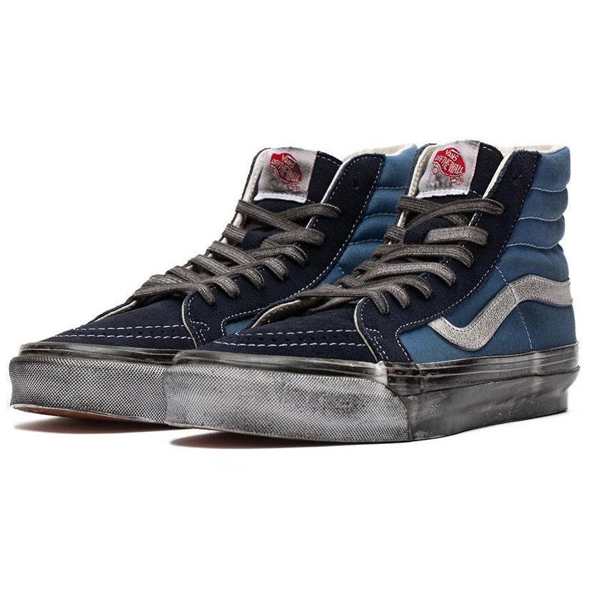 Vans OG Sk8-Hi LX Stressed - Μπλε Unisex Αθλητικά Παπούτσια Μπλε Stressed-Navy Stv-Navy VN0A4BVBNGJ