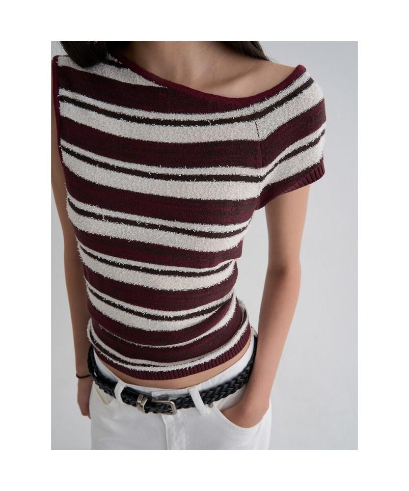 8SECONDS Striped Pullover Brown