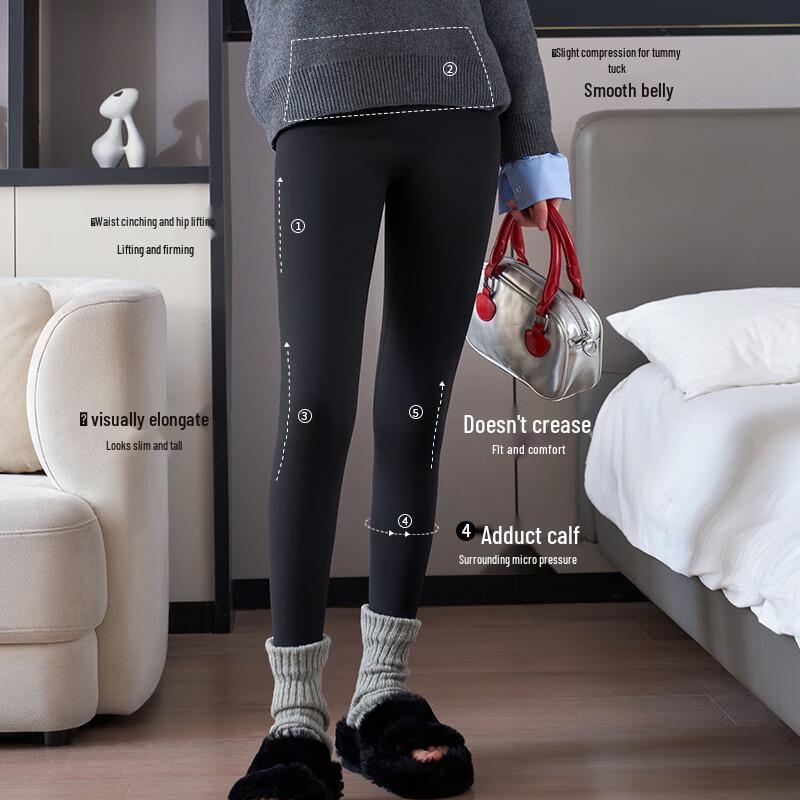 Yuzhaolin Women's Fleece Lined High-Waist Shark Leggings