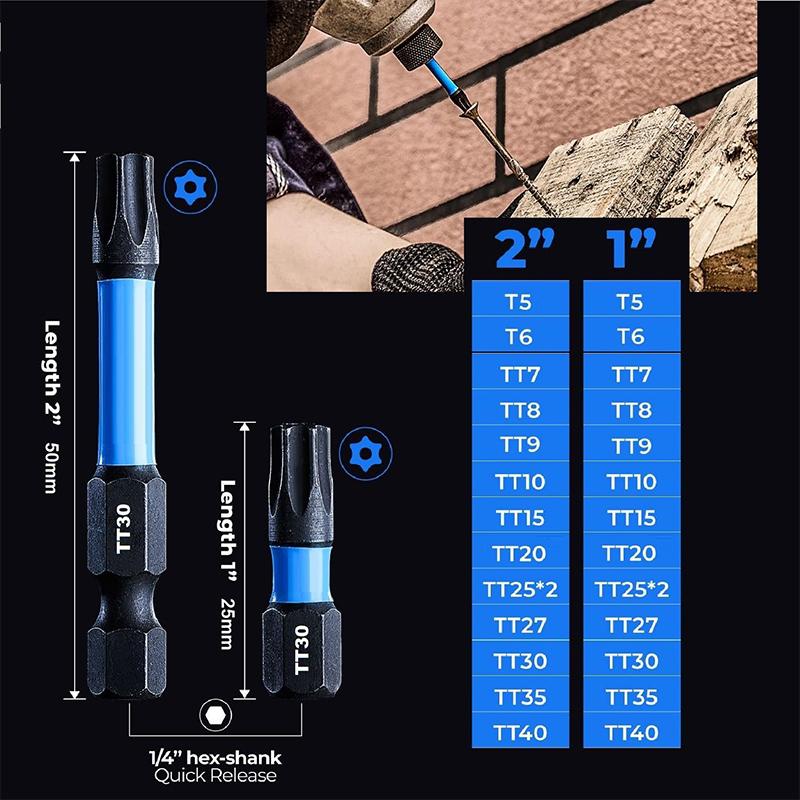 21/10 szt. Zestaw wierteł udarowych do metalu Star Stal S2 Główka sześciokątna Uchwyt magnetyczny Uchwyt na bity wkrętakowe Klucz Narzędzia do wiertarki elektrycznej