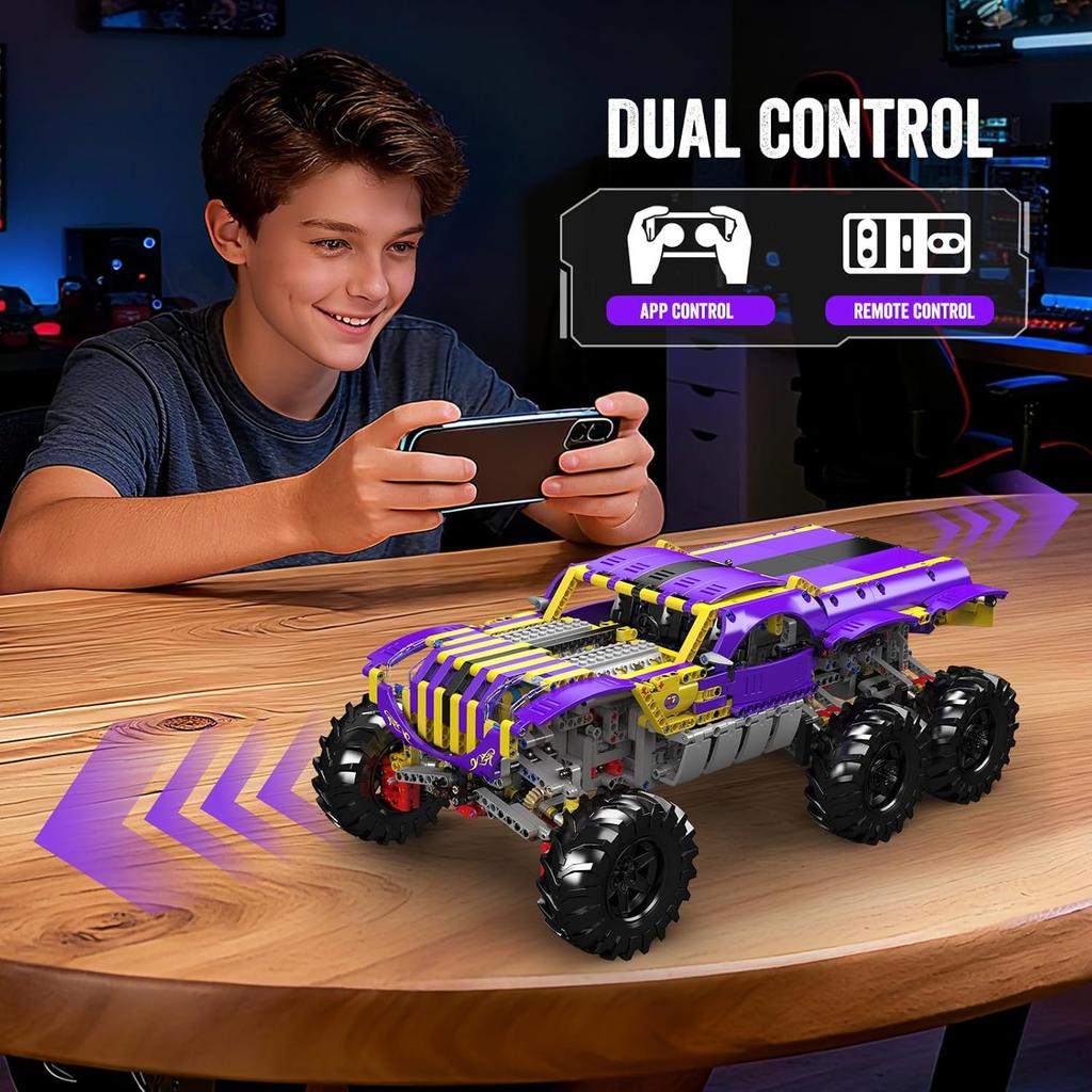 MOULD KING 18009 Off-road ATV Building Block Set APP and Remote Monster Truck Model Set, STEM Engineering Climbing Racing Toy Adult Collectible Gift