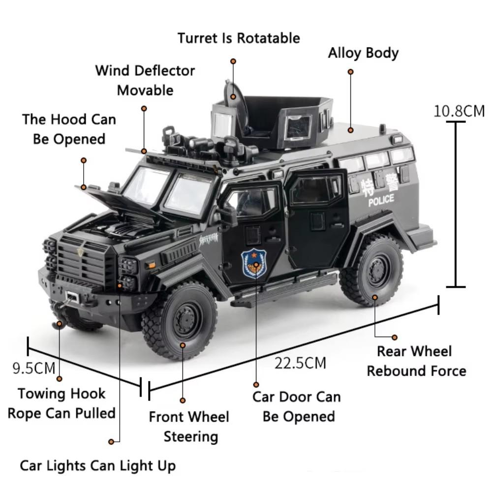 ABBD1 1:24 Military Spinosaurus Explosion Proof Vehice Sabertooth Car Model Toy Diecast Alloy Sound Light Pull Back Toy for Adult Gift