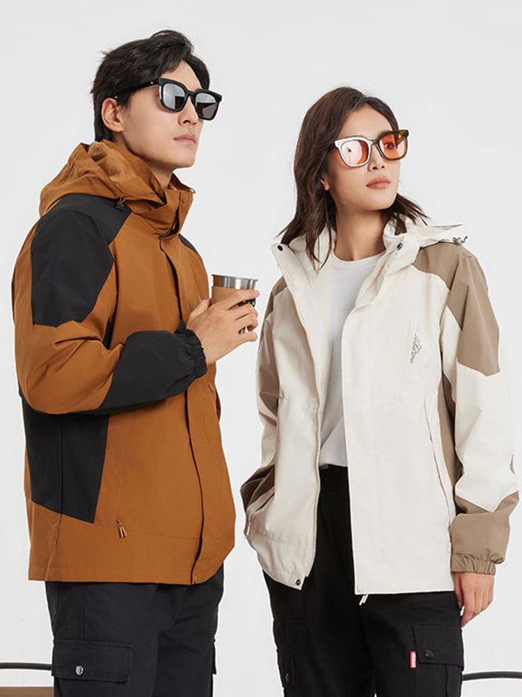 Unisex Three-in-One Waterproof Windproof Mink Fleece Hiking Jacket - Custom LG