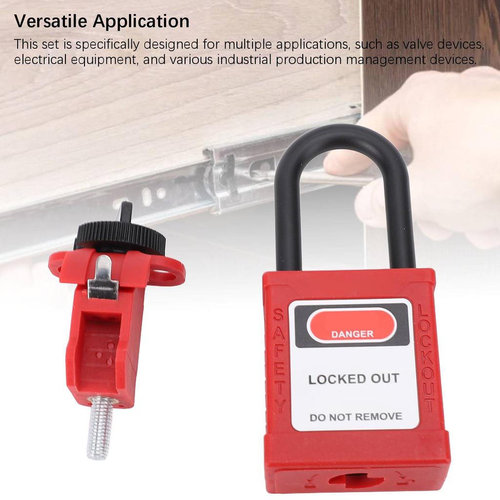 Lockout Tag Out Padlock Set Insulated Anti Loss Safety Padlock with Circuit Breaker Lockout Device 2 Keys for Valve