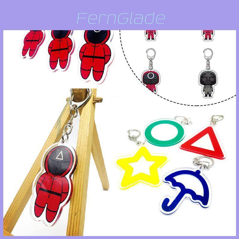 Squid Game Keychain Durable Acrylic Cartoon Keyring For Unique Fashion Statement