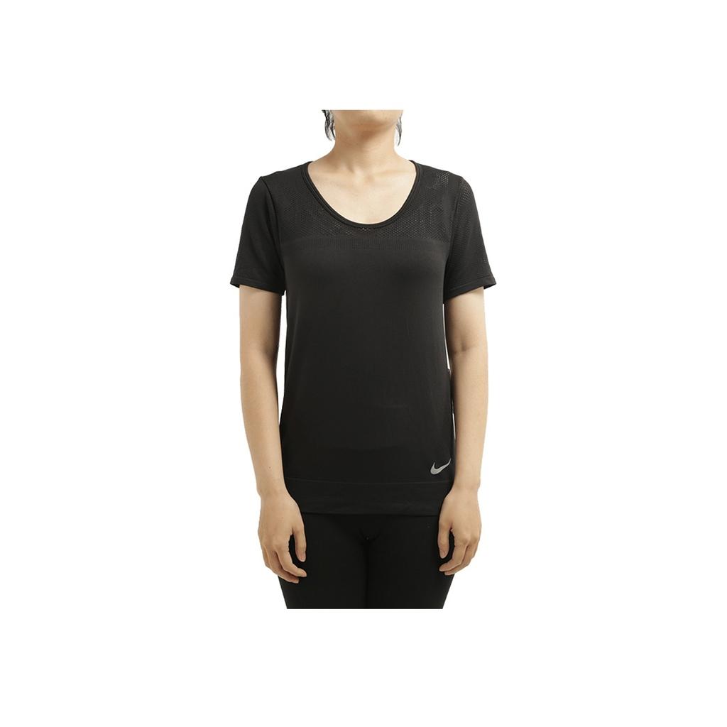 Nike Training Loose Knit Crew Neck Short Sleeve T-Shirt Women Tops Black BQ9552-010