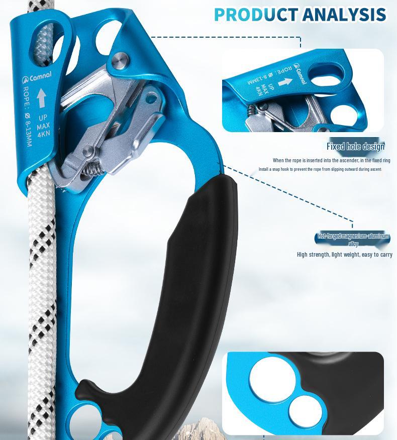 Kanle Högerhand Anti-halk Klätterrep Ascender Verktyg