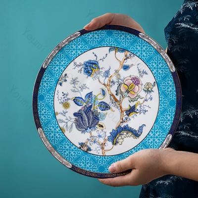 Creative Chinese Style Dinner Plate Light Luxury Restaurant Steak Plates Exquisite Flower Breakfast Salad Plate Home Tableware