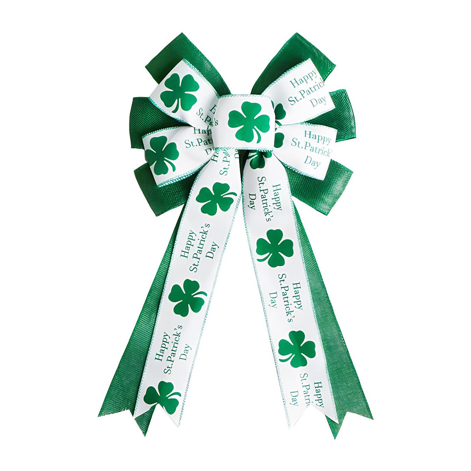 

St Patricks Day Tree Topper Bows for Wreath Decorations Saint Patricks Day Wreath Bows for Home Decor Wreath Ornament Supplies