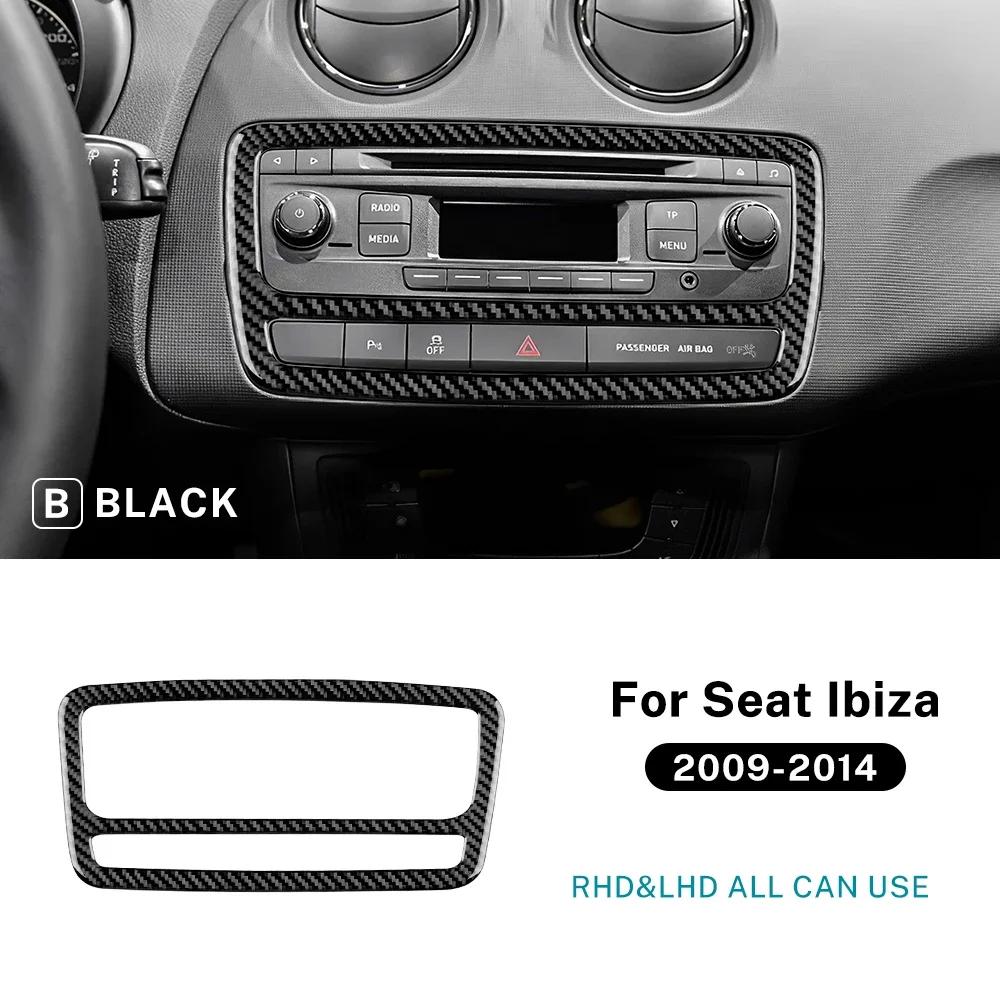 Carbon Fiber Interior Center Console CD Frame Trim Sticker for Seat Ibiza 6J 2009-2014 LHD/RHD