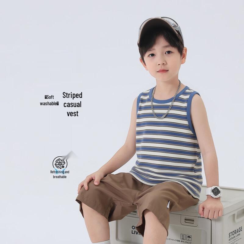 Boy s Summer Cotton Blend Sleeveless T-Shirt 160
