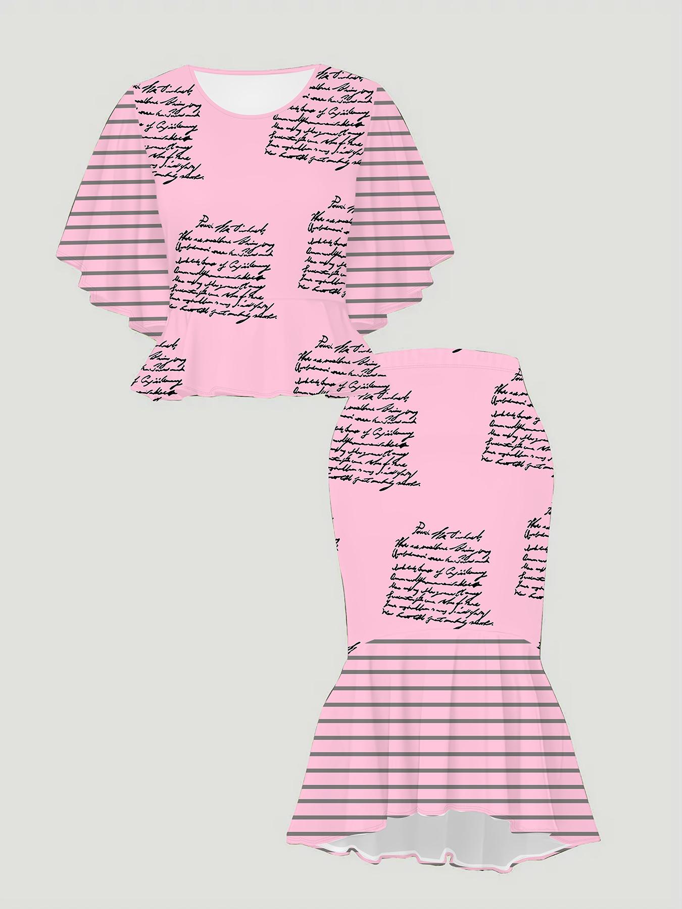 

Классический тотемный женский принт, напечатанный на 3D-принтере, Модный большого размера, Элегантный, Универсальный для всех сезонов. Футболка, Юбка и Комплект 6XL розовый